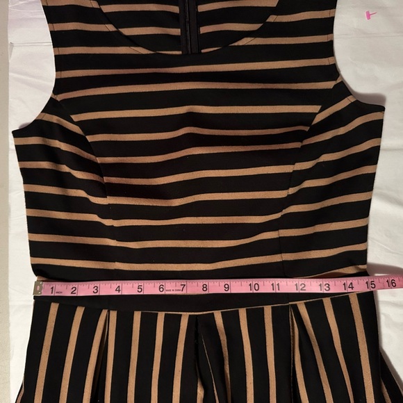 Merona Black and tan sleeveless striped dress size medium - Picture 9 of 9